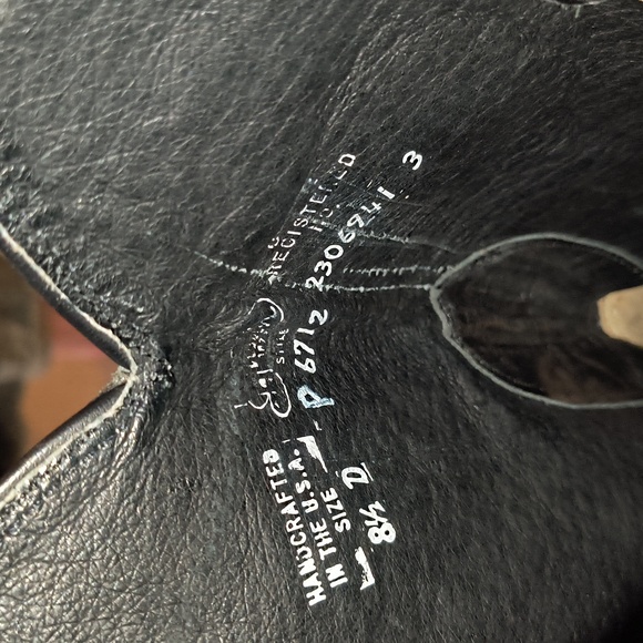 Men's 8.5D Black Stingray Western Cowboy Boots - Picture 4 of 5